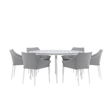 ebuy24 Break tuinmeubelset tafel 150x150cm, 6 stoelen Spoga, grijs,grijs.