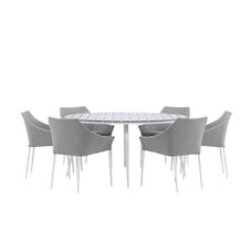 ebuy24 Break tuinmeubelset tafel 150x150cm, 6 stoelen Spoga, grijs,grijs.