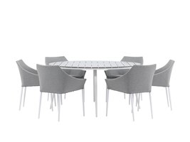 ebuy24 Break tuinmeubelset tafel 150x150cm, 6 stoelen Spoga, grijs,grijs.