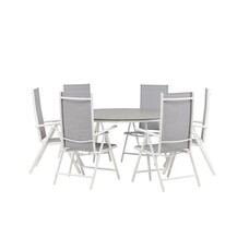 ebuy24 Break tuinmeubelset tafel 150x150cm, 6 stoelen Break, grijs,grijs.