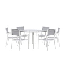 ebuy24 Break tuinmeubelset tafel 150x150cm, 6 stoelen Copacabana, grijs,grijs.