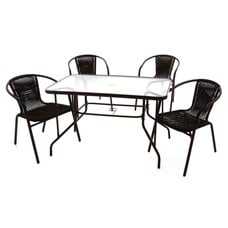 ebuy24 Anna terrasmeubel set tafel, 4 stoel bruin.