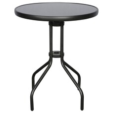 ebuy24 Aske terrasmeubel terrastafel, Ã˜60 cm zwart/zwart.