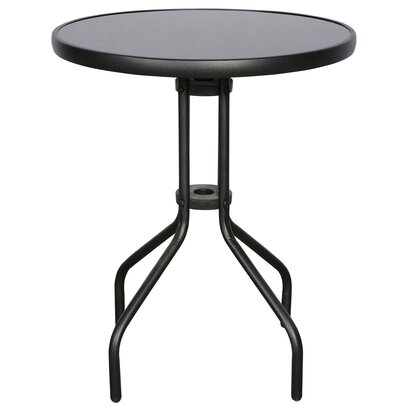 ebuy24 Aske terrasmeubel terrastafel, Ã˜60 cm zwart/zwart.