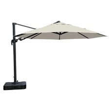 ebuy24 Anders hangparasol Ã˜3,5 M, met voet, zwart en off white.