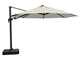 ebuy24 Anders hangparasol Ø3,5 M, met voet, zwart en off white.