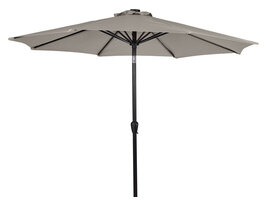 ebuy24 Felix parasol met slinger, kantelfunctie en zonne-energie Ø 3 m, grijs.