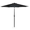 ebuy24 Rices zonnescherm parasol met tandwiel, LED licht, kantelt Ã¸3 M zwart/zwart.