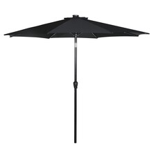 ebuy24 Rices zonnescherm parasol met tandwiel, LED licht, kantelt ø3 M zwart/zwart.