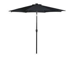 ebuy24 Rices zonnescherm parasol met tandwiel, LED licht, kantelt Ã¸3 M zwart/zwart.