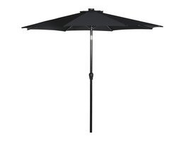 TEST Rices zonnescherm parasol met tandwiel, LED licht, kantelt ø3 M zwart/zwart.