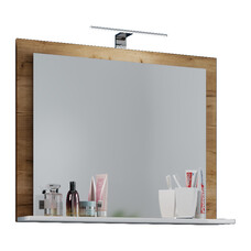ebuy24 VCB10 Maxi spiegelkast , badkamerspiegel met 1 plank Honing eiken decor/wit.