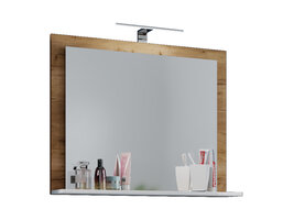 ebuy24 VCB10 Maxi spiegelkast , badkamerspiegel met 1 plank Honing eiken decor/wit.