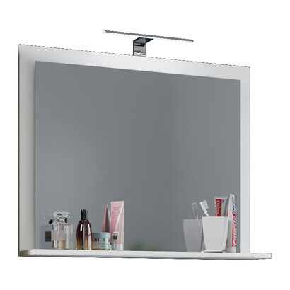 ebuy24 VCB10 Mini spiegelkast , badkamerspiegel met 1 plank wit.