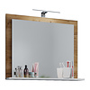 ebuy24 VCB10 Mini spiegelkast , badkamerspiegel met 1 plank Honing eiken decor/wit.