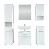 ebuy24 Monte badkamer met spiegelkast wit, wit hoogglans.