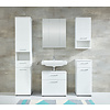 ebuy24 Monte badkamer met spiegelkast wit, wit hoogglans.