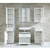 ebuy24 Monte badkamer met spiegelkast wit, wit hoogglans.