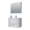 ebuy24 Devon badkamer C met spiegelkast wit, wit hoogglans.