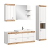 ebuy24 Laredo badkamer 192cm wit,mat wit,eik decor.