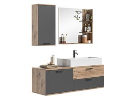 ebuy24 Mason badkamer 140cm eik decor,grijs.