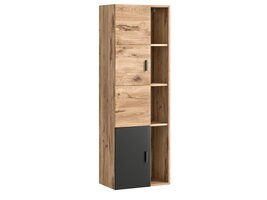 ebuy24 Grado badkamerkast 2 deuren, 4 planken eik decor,mat grijs.