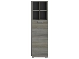 ebuy24 Silver badkamerkast 1 deur, 4 planken rookkleurig.