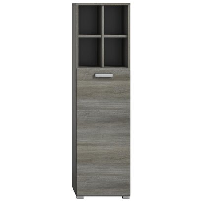 ebuy24 Silver badkamerkast 1 deur, 4 planken rookkleurig.