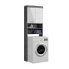 ebuy24 Scout badkamerkast boven wasmachine 2 deuren, 2 planken hoog glans wit,rookkleurig.