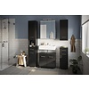 ebuy24 Linus badkamerkast 1 deur, 1 lade hoog glans zwart,zwart.