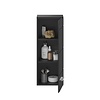 ebuy24 Linus badkamerkast wandmontage 1 deur hoog glans zwart,zwart.