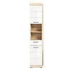 ebuy24 Lambada kolomkast 2 deuren, 1 lade, 2 planken  hoog glans wit,eik decor.