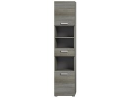 ebuy24 Silver kolomkast 2 deuren, 1 lade, 3 planken  rookkleurig.