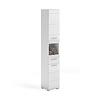 ebuy24 Linus kolomkast 2 deuren, 1 lade, 1 plank  hoog glans wit,wit.