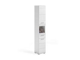 ebuy24 Linus kolomkast 2 deuren, 1 lade, 1 plank  hoog glans wit,wit.