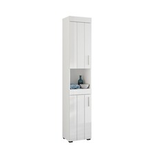 ebuy24 Snow kolomkast 2 deuren, 1 plank  hoog glans wit,wit.