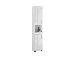 ebuy24 Snow kolomkast 2 deuren, 1 plank  hoog glans wit,wit.