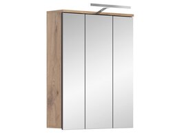 ebuy24 Mason spiegelkast 3 deuren met licht eik decor.