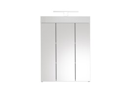 ebuy24 Snow spiegelkast 3 deuren met licht hoog glans wit,wit.