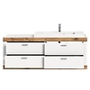 ebuy24 Laredo wastafel 132cm 4 laden mat wit,eik decor,wit.