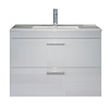 ebuy24 Devon wastafel 2 lades wit, wit hoogglans.
