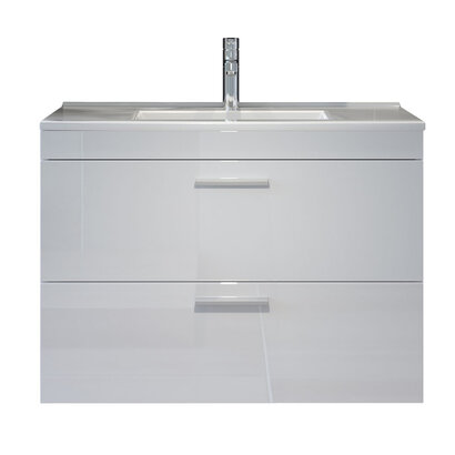 ebuy24 Devon wastafel 2 lades wit, wit hoogglans.