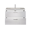 ebuy24 Devon wastafel 2 lades wit, wit hoogglans.
