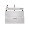 ebuy24 Devon wastafel 2 lades wit, wit hoogglans.