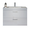 ebuy24 Devon wastafel 2 lades wit, wit hoogglans.