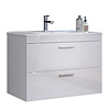 ebuy24 Devon wastafel 2 lades wit, wit hoogglans.