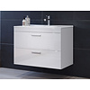 ebuy24 Devon wastafel 2 lades wit, wit hoogglans.