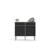 tom Penny dressoir 2 schuifdeuren en 2 laden Hickory decor en mat zwart.