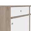 tom Penny dressoir 2 schuifdeuren en 2 laden Hickory decor en mat wit.