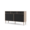 tom Penny dressoir 2 schuifdeuren en 3 laden Hickory decor en mat zwart.
